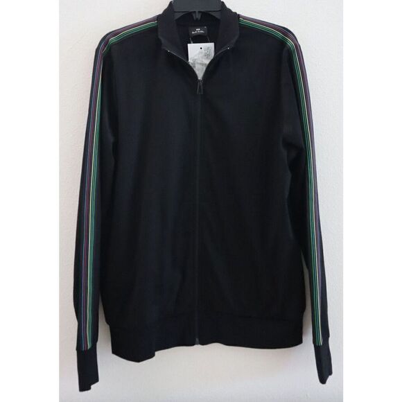 Ps Paul Smith Men's Sz Medium Black Side Stripe Full Zip Front Track Jacket $250 - Picture 1 of 7